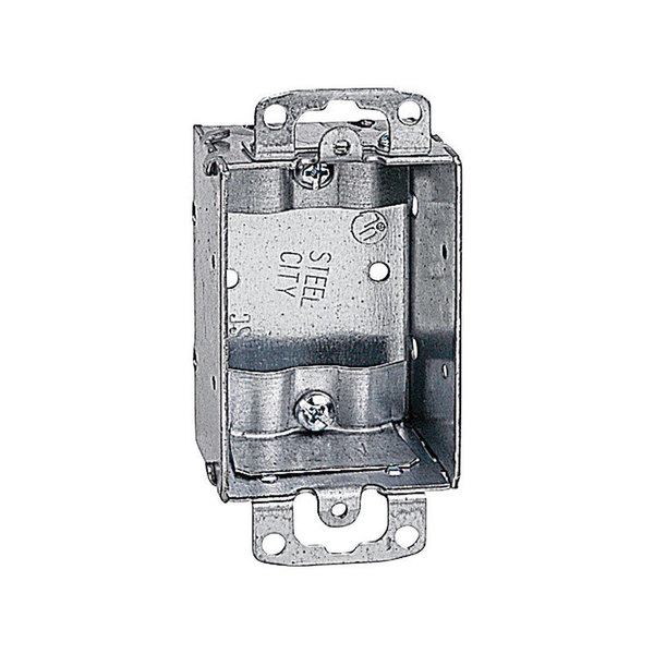 Steel City Electrical Box, 7.5 cu in, Switch Box, 0 Gang, Steel, Rectangular SWB-25